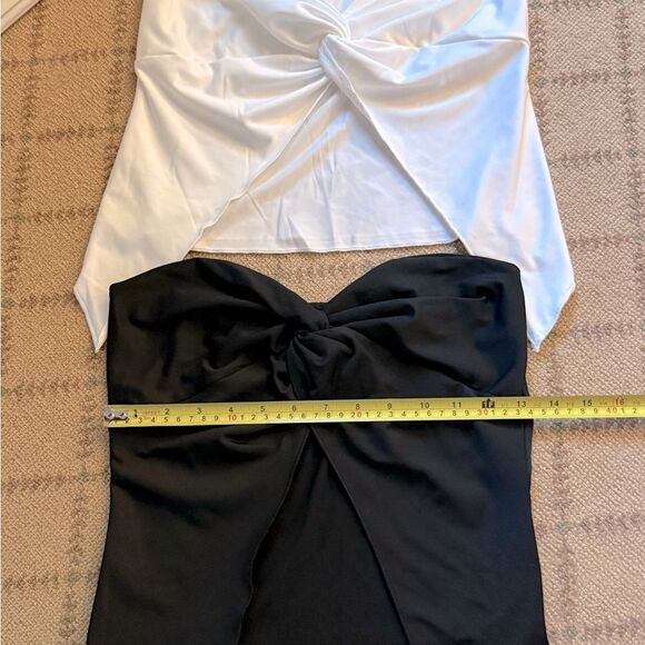 A Black & White strapless bandeau with twist in front, set of 2. S - Picture 7 of 11